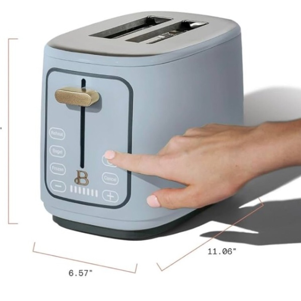 Beautiful 2 Slot Toaster with Touch-Activated Display, Cornflower Blue. - Picture 3 of 5